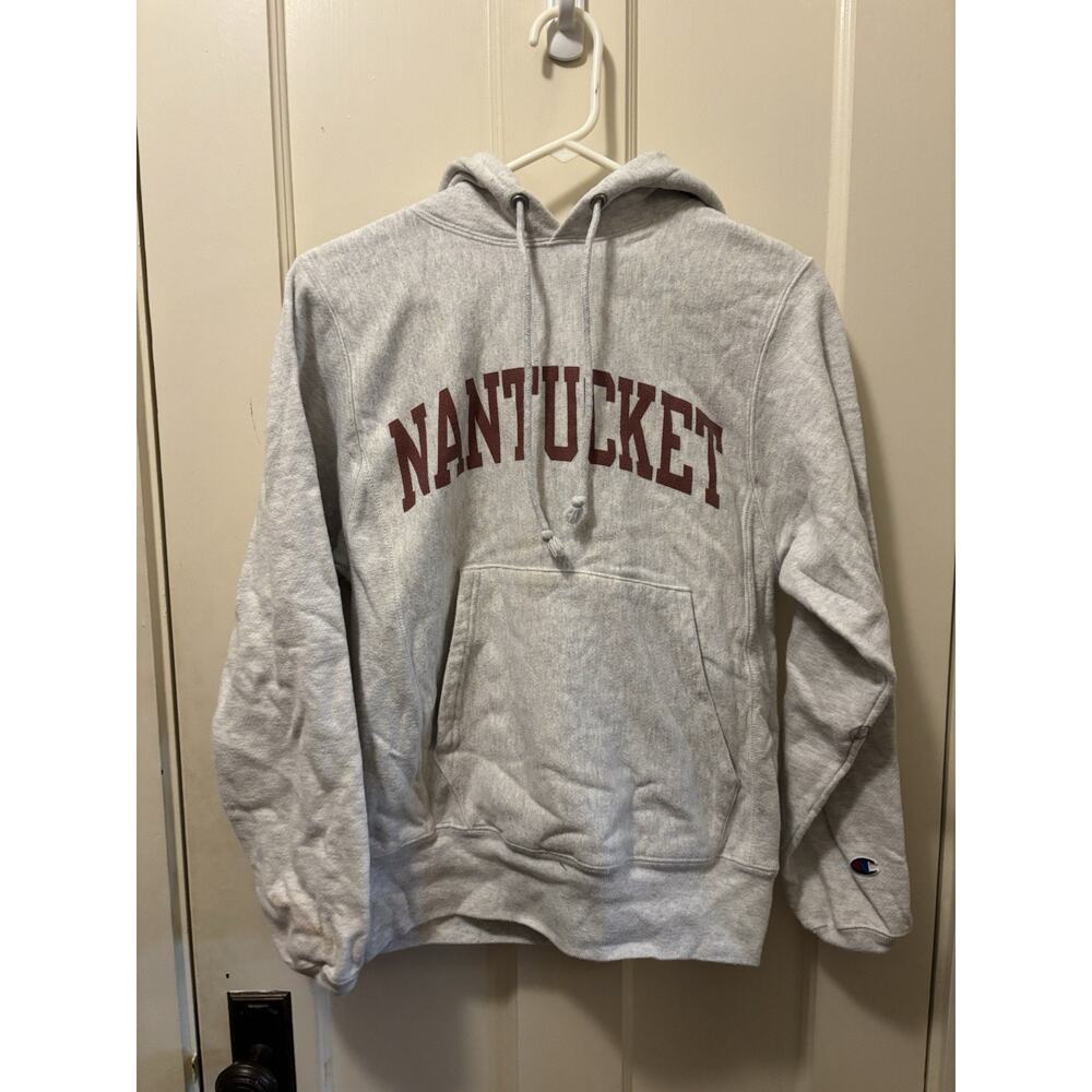 Nantucket Hoodie Sweatshirt XS Gray Champion Reverse Weave Massachusetts